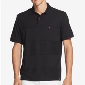 Like New: DKNY Men's Supima Cotton Striped Polo Shirt, Polo, Black, Medium